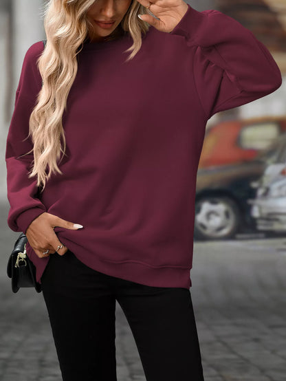 Sarah Express Women's Casual Solid Color Long Sleeve Sweatshirt