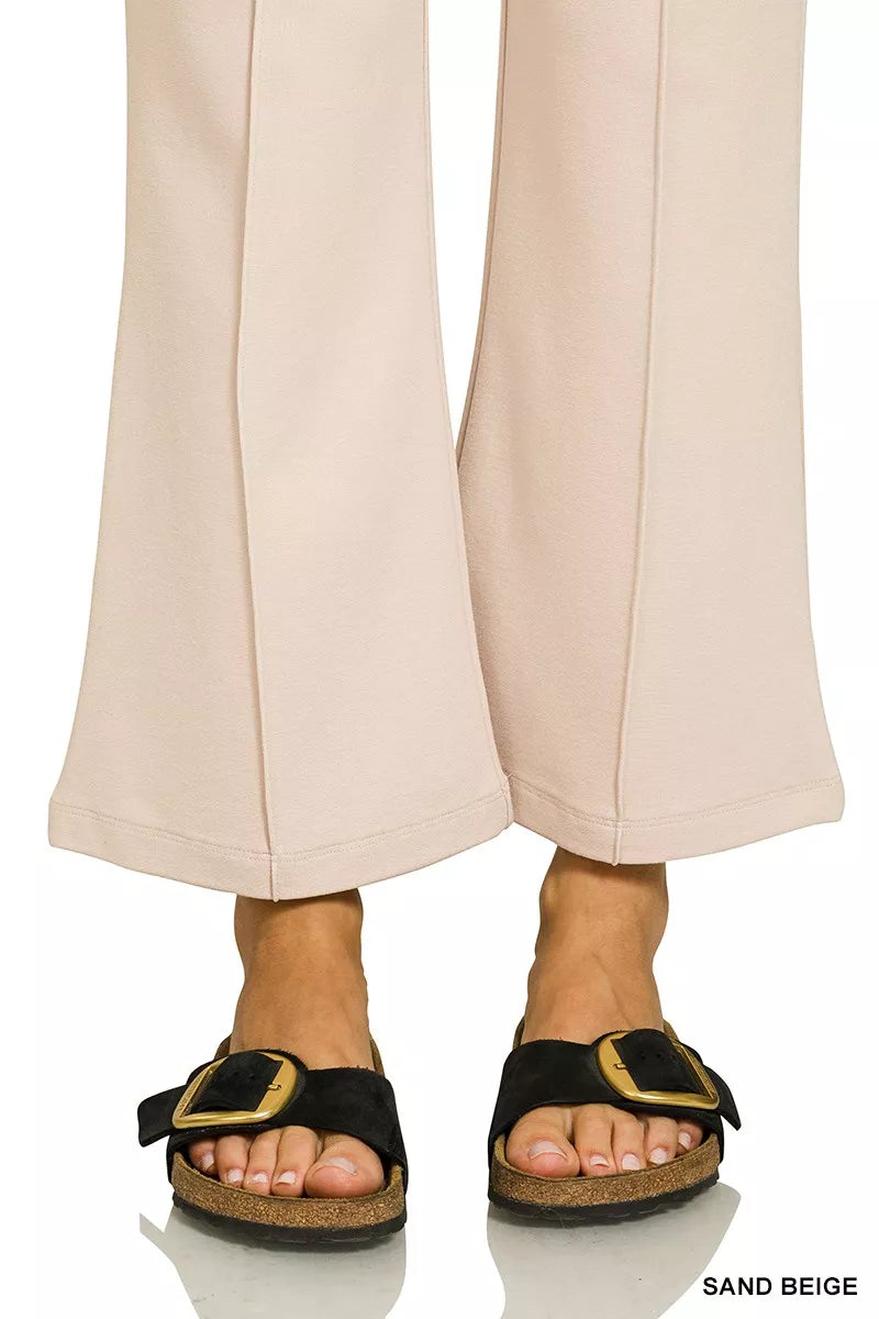 Sarah Express Women's Heavy Ponte Elastic Waistband Pintuck Pants