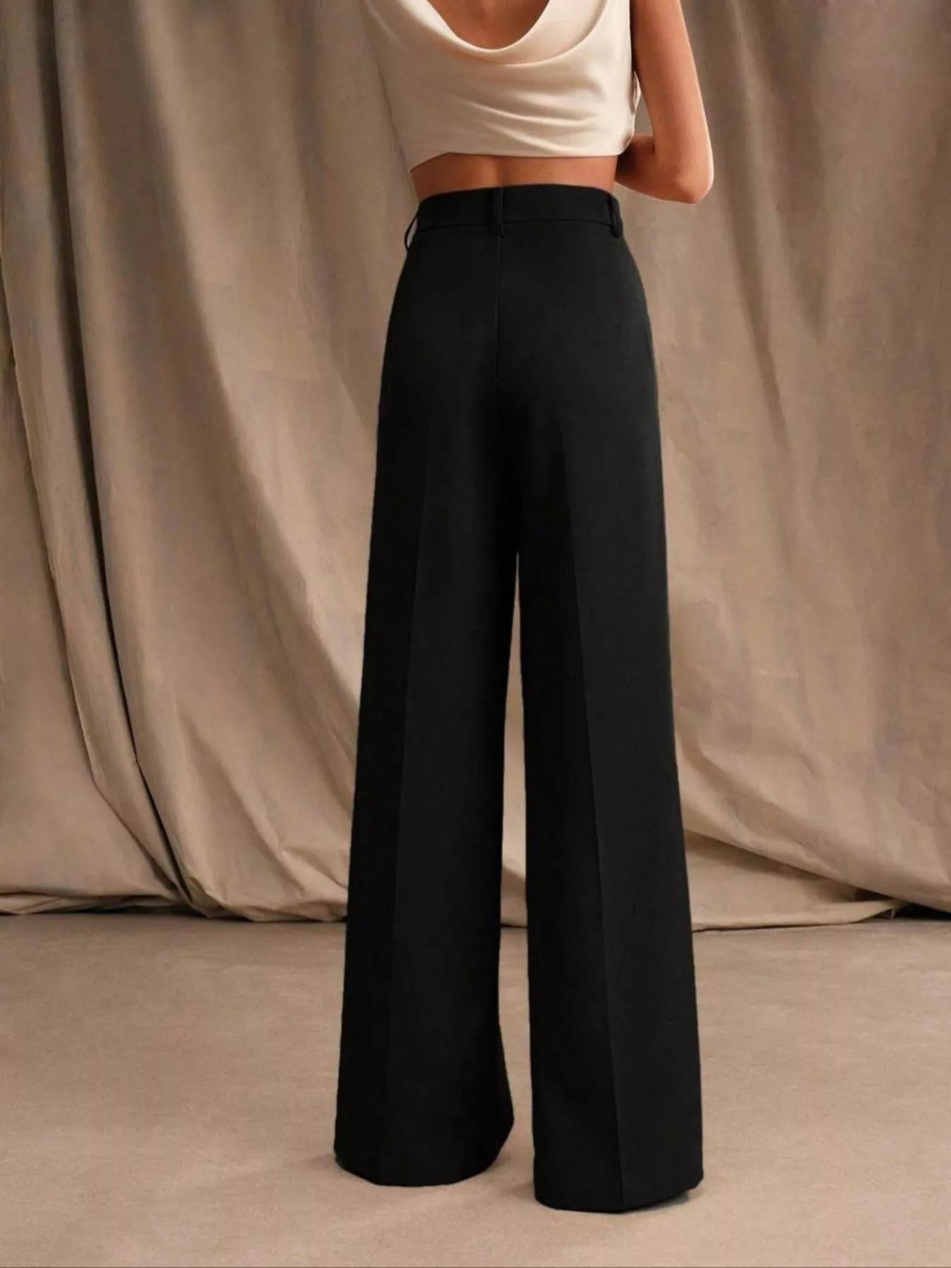 Sarah Express Women's High-Waisted Wide-Leg Pants