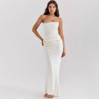 Backless Bandeau Maxi Dress Strapless Bodycon Evening Gown