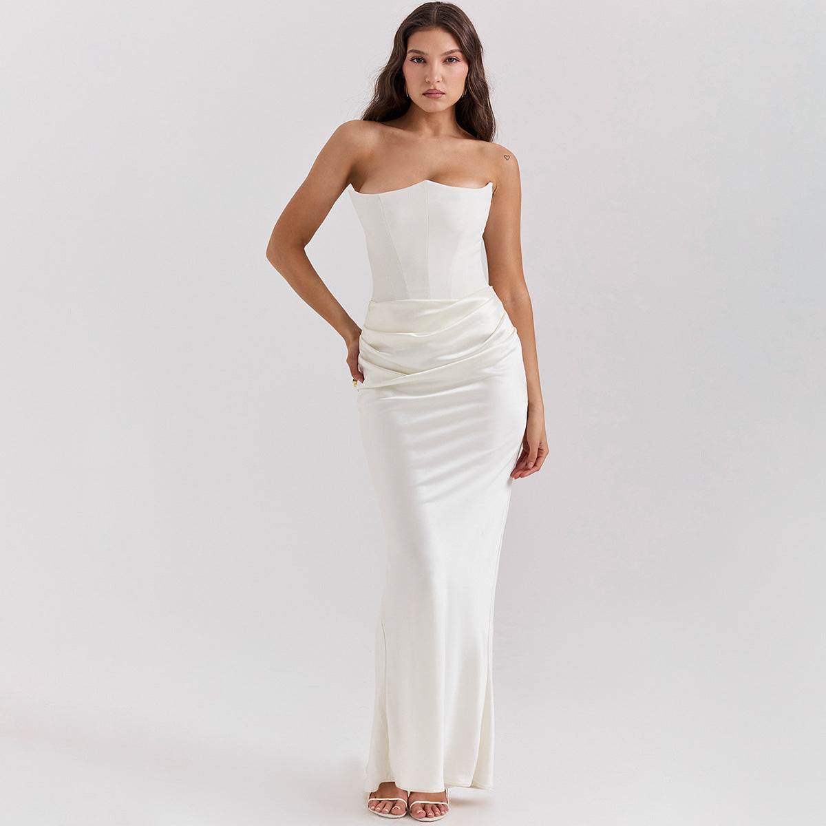 Backless Bandeau Maxi Dress Strapless Bodycon Evening Gown