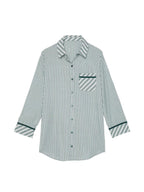 Sarah Express Women's Striped Long Sleeve Button-Up Shirt