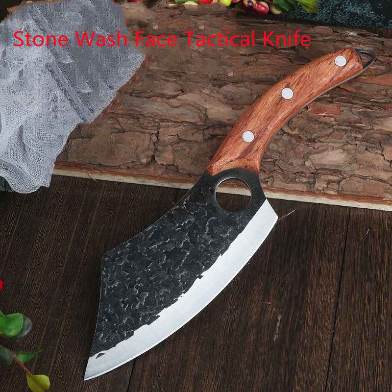 Sarah Express Premium Forged Kitchen Knife - 4CR13MOV Molybdenum Vanadium Steel Chef Knife with Rosewood Handle Stone washed face Standard package 1PC