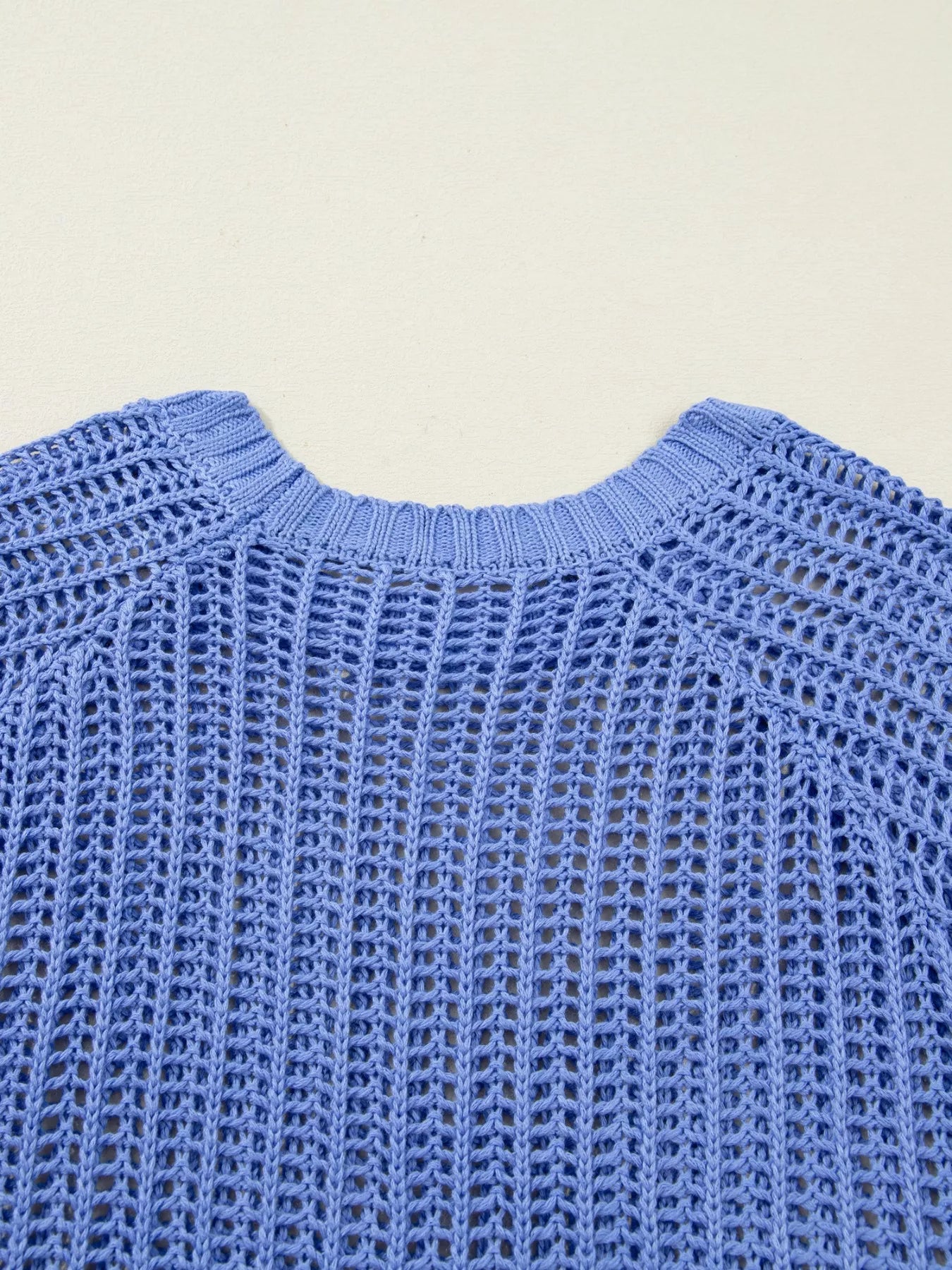 Sarah Express Women's Plus Size Open Knit Bow Tie Short Sleeve Sweater