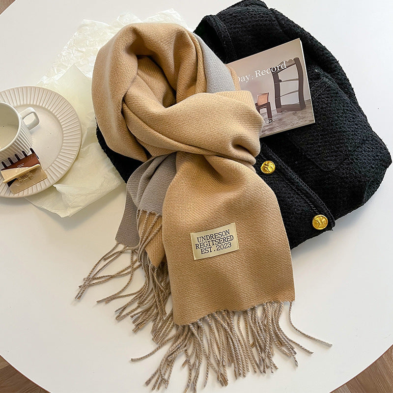 Sarah Express Women's Double-Sided Cashmere-Feel Scarf Winter Warm Oversized Wrap Fall Winter Casual