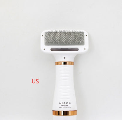 Sarah Express 2-in-1 Pet Hair Dryer Brush Comb for Dogs & Cats Gold US