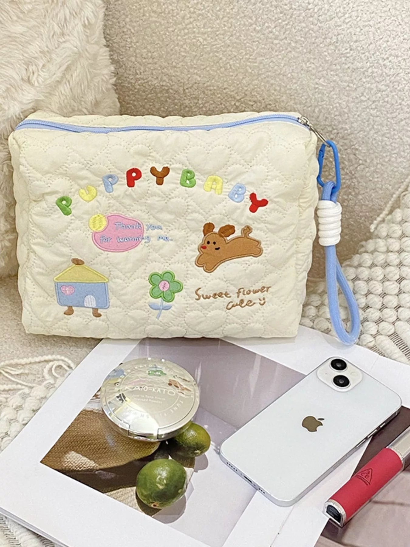 Sarah Express Women's Cartoon Embroidered Quilted Clutch