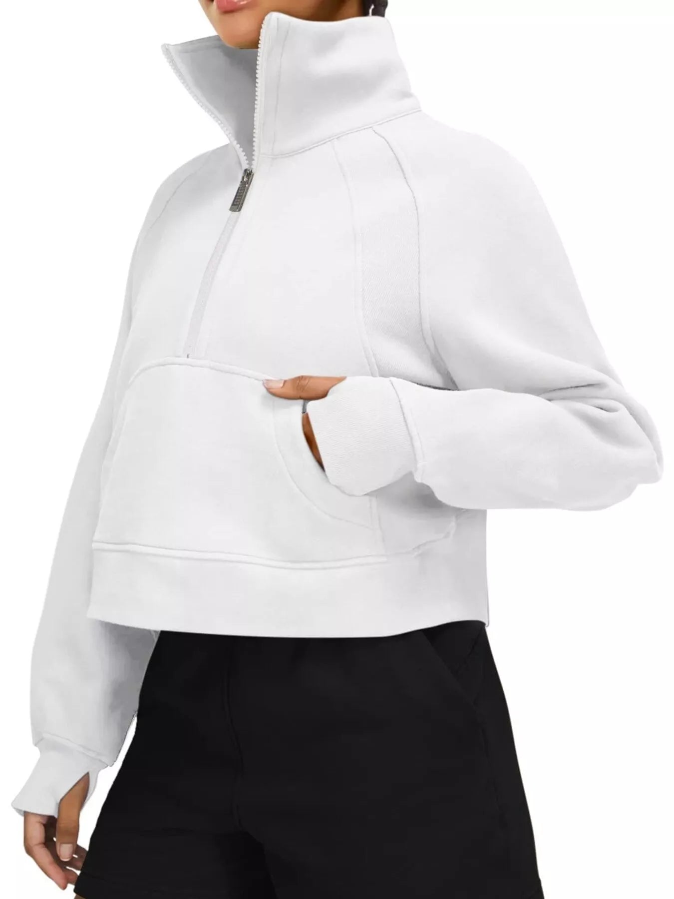 Sarah Express Women's Half Zip Raglan Sleeve Sweatshirt