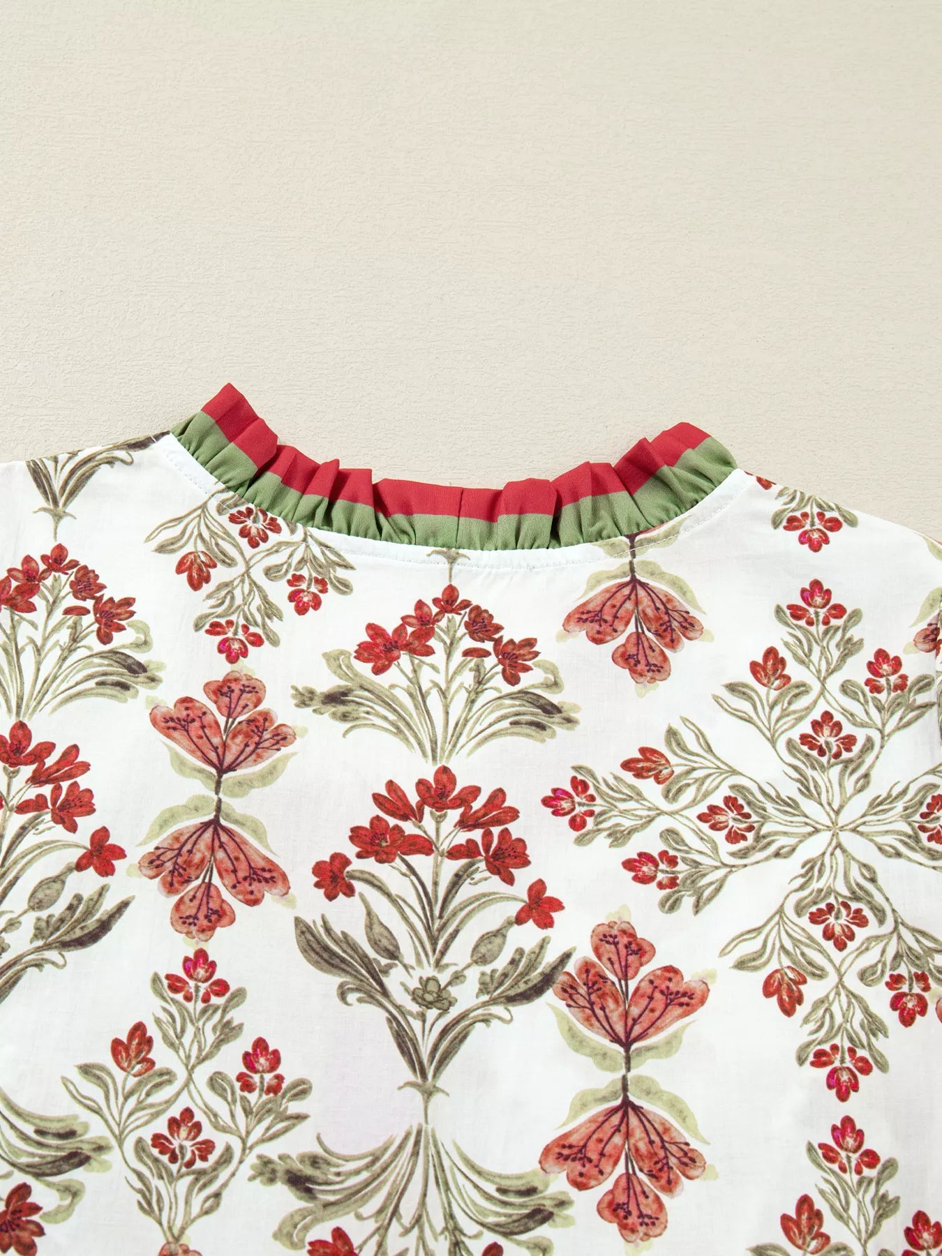 Sarah Express Women's Floral Print Long Sleeve Flared Dress with Frilled Neck - Vintage Inspired Midi Dress