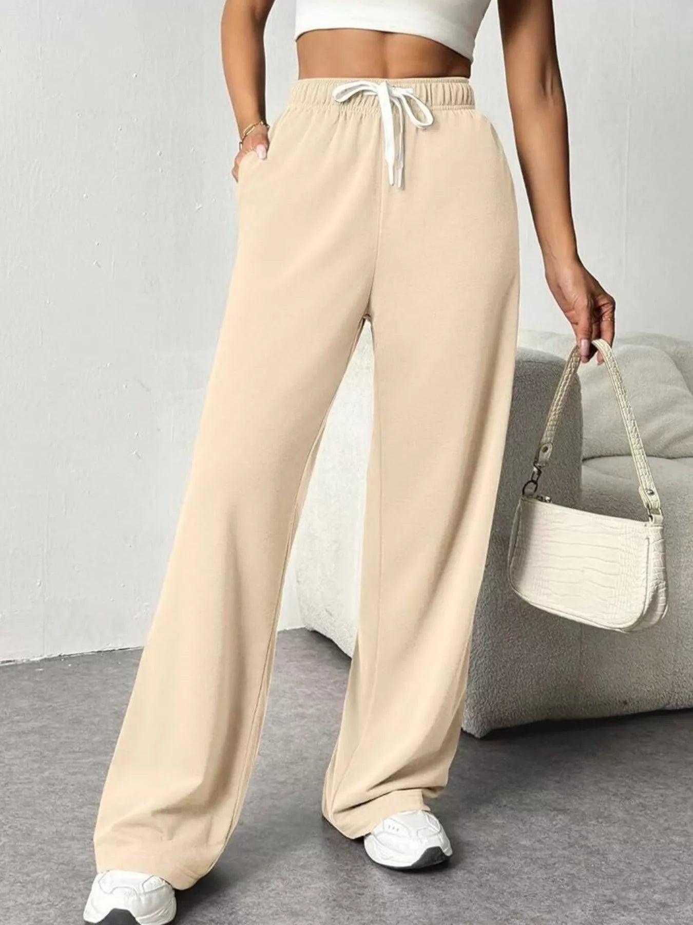 Trendsi Women's Drawstring Wide Leg Pants