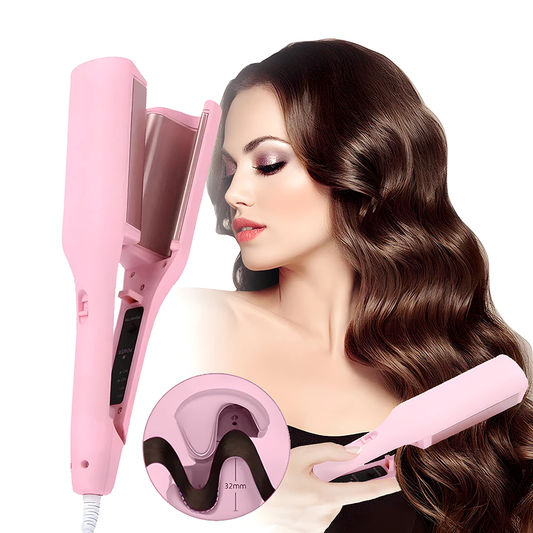 Sarah Express Women's 32mm Deep Wave Hair Curling Iron with 4 Temperature Settings & Fast Heating
