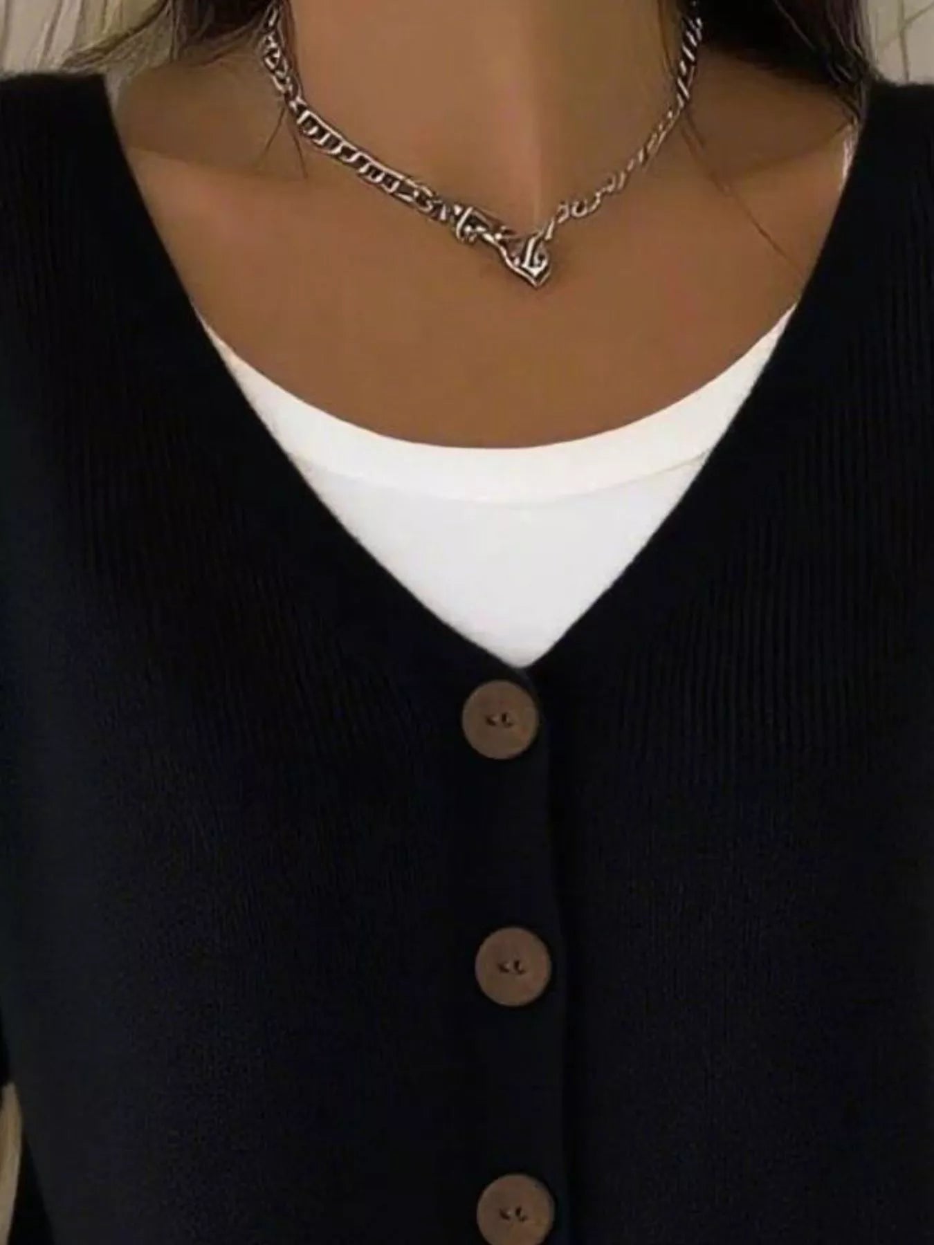 Sarah Express Women's V-Neck Button-Down Knit Cardigan Plus Size