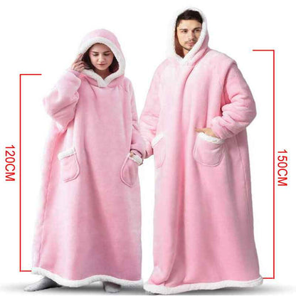 Sarah Express Oversized Wearable Blanket Hoodie with Pockets - Ultra Plush TV Blanket for Women & Men