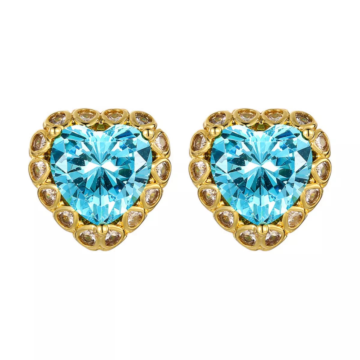 Sarah Express Women's Heart-Shaped Stud Earrings Sky Blue One Size
