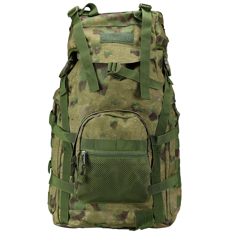 Sarah Express 60L Tactical Camouflage Backpack – Waterproof Hiking & Camping Travel Bag Green Ruins