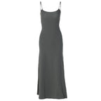Sarah Express Women's High Waist Slim Fit Cami Strap Maxi Dress