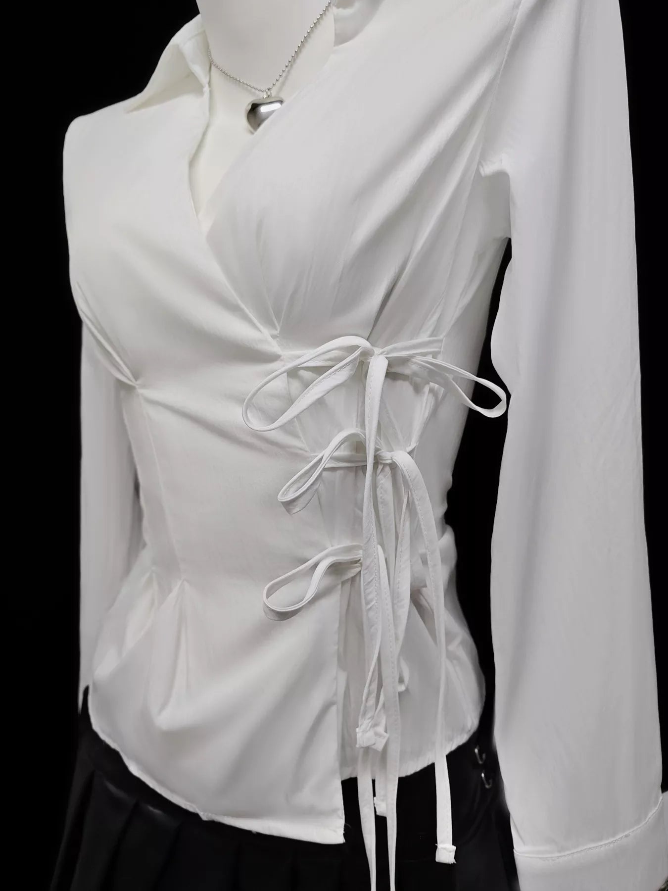 Sarah Express Women's Side Tied Long Sleeve Shirt