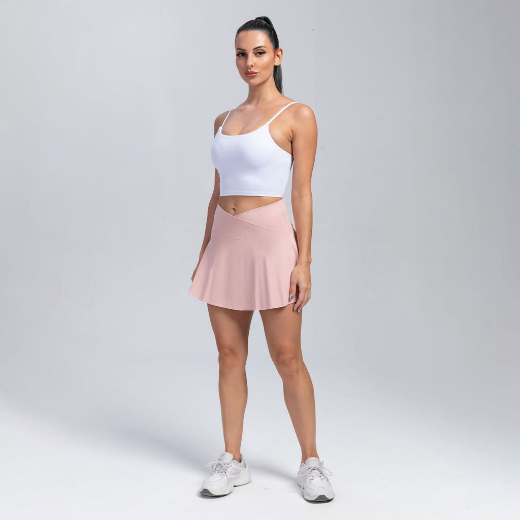 Sarah Express Women's Yoga Skort Athletic Shorts with Skirt Overlay Moisture-Wicking Active Wear