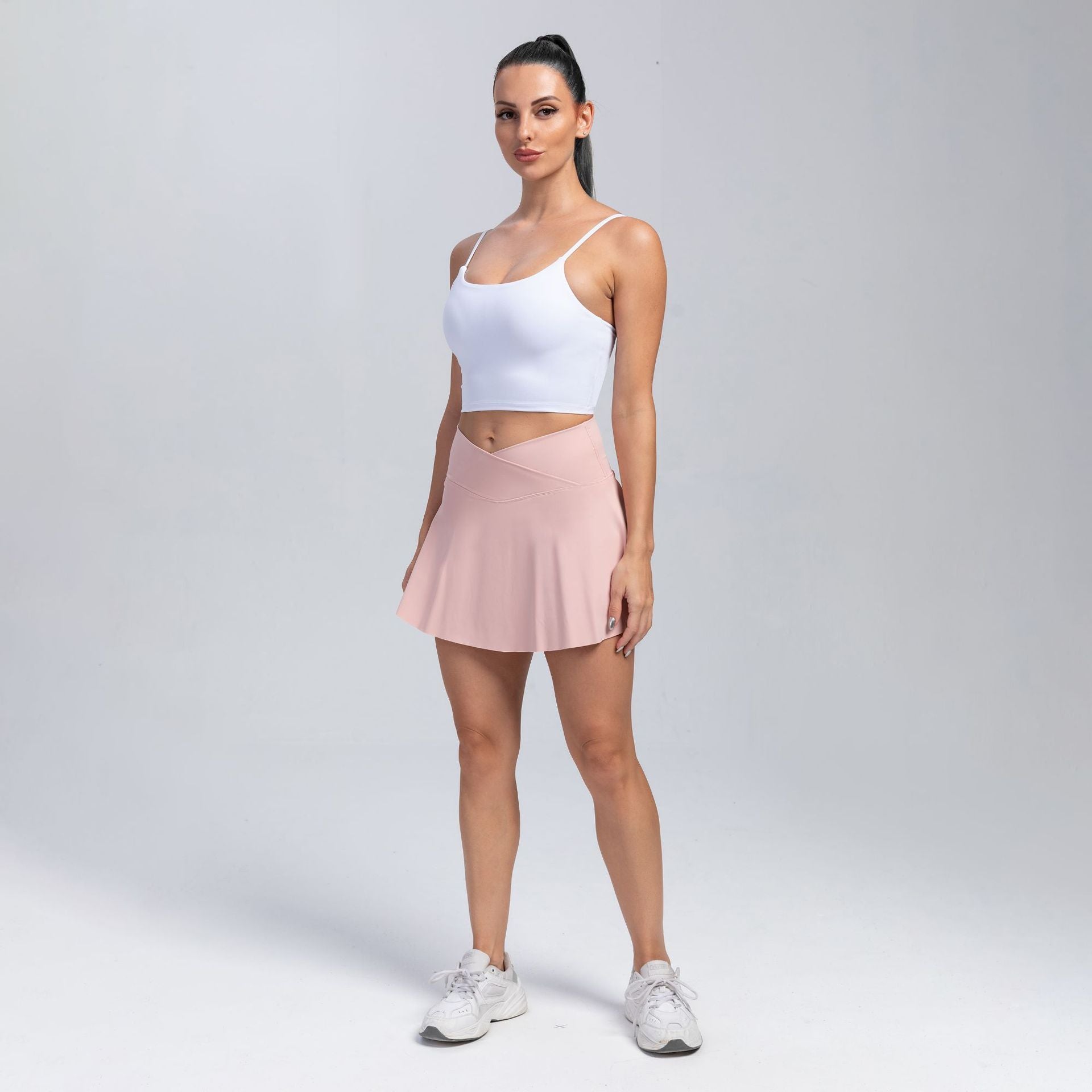 Sarah Express Women's Yoga Skort Athletic Shorts with Skirt Overlay Moisture-Wicking Active Wear