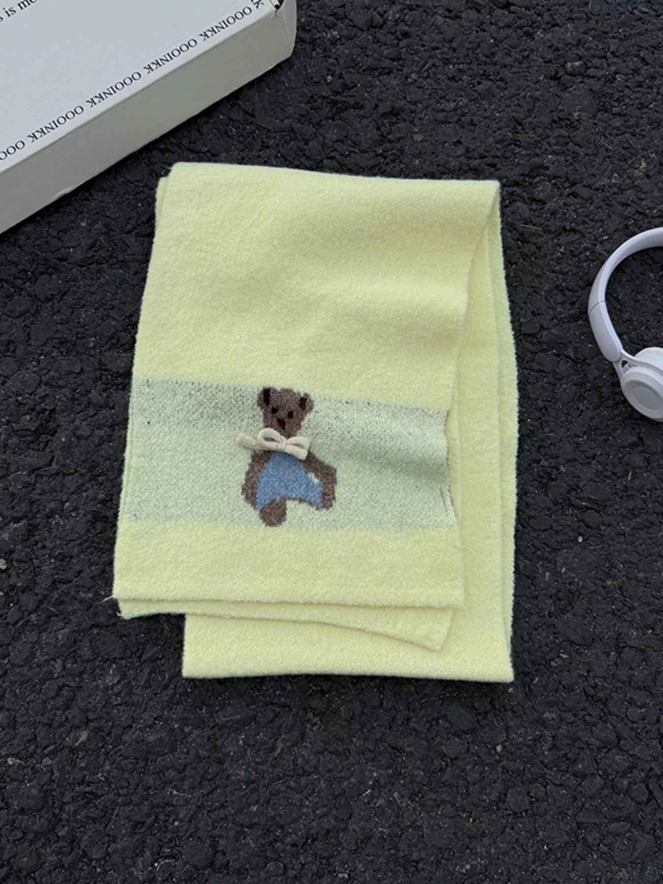 Sarah Express Women's Bear Knitted Scarf Yellow ONESIZE