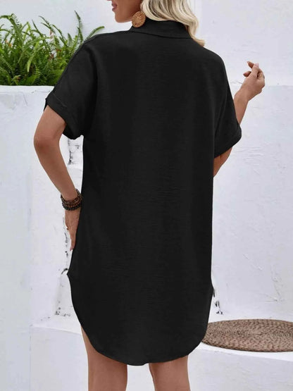 Sarah Express Women's Relaxed Fit Button-Down Longline Shirt - Oversized Casual Blouse