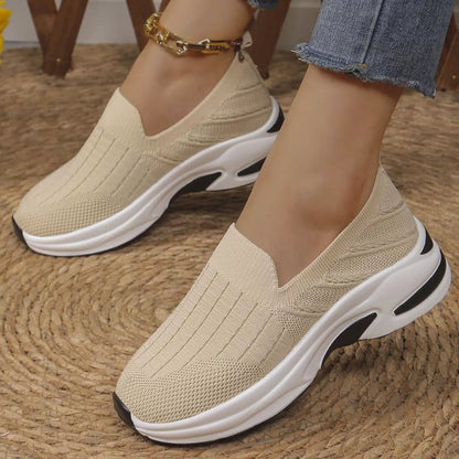 Sarah Express Women's Round Toe Mesh Slip-Ons