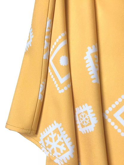 Sarah Express Women's Notched 3/4 Sleeve Midi Dress