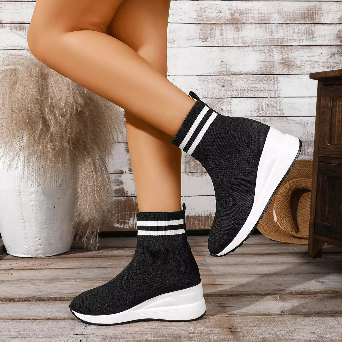 Sarah Express Women's Breathable Mesh Ankle Boots - Mid Heel Casual Boots