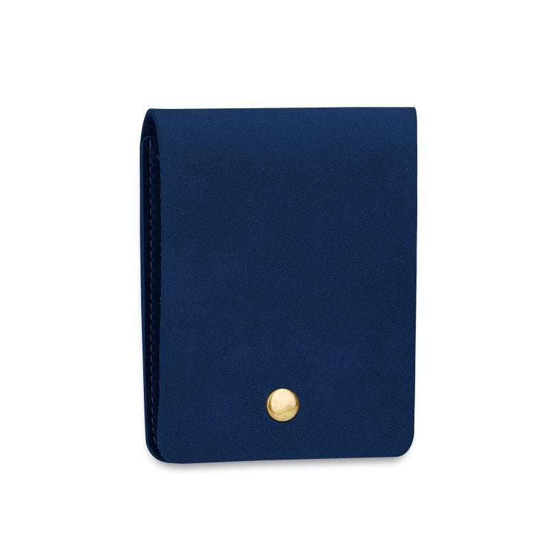 Sarah Express Women's Matte PU Leather Vintage Bi-Fold Compact Bag | Anti-Theft Wallet Purse Dark Blue