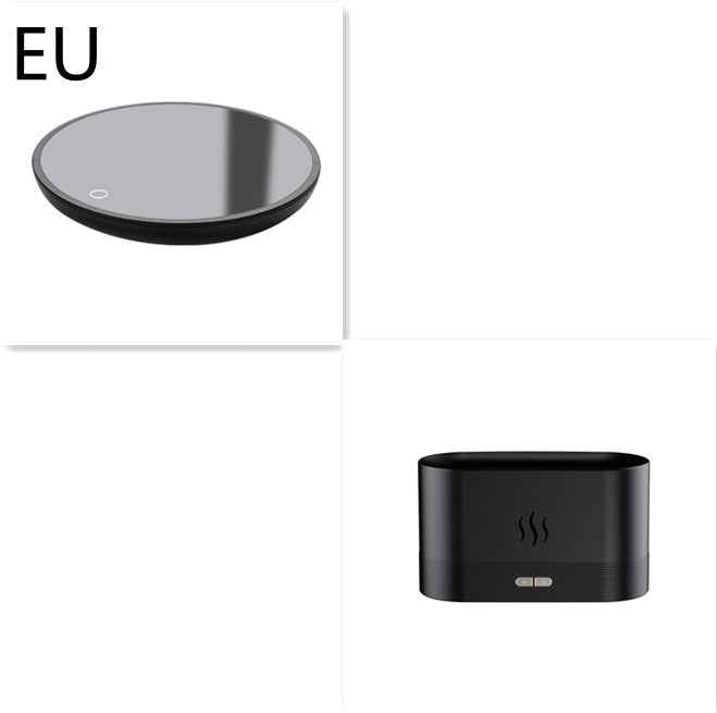 Sarah Express Flame Effect Aroma Diffuser Humidifier with LED Light - Ultrasonic Essential Oil Diffuser for Home Office Spa Yoga Black Set EU