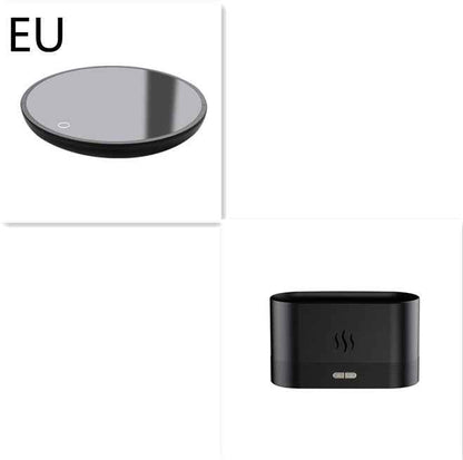 Sarah Express Flame Effect Aroma Diffuser Humidifier with LED Light - Ultrasonic Essential Oil Diffuser for Home Office Spa Yoga Black Set EU