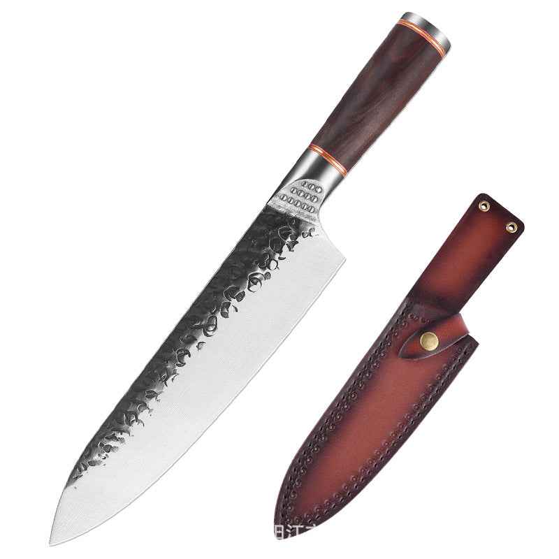 Sarah Express Premium Forged Damascus Pattern Chef Knife - Professional Stainless Steel Kitchen Cutlery 8 Inch Chef Knife Blade Sheath