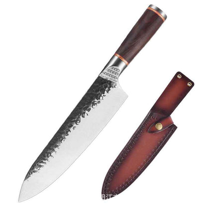 Sarah Express Premium Forged Damascus Pattern Chef Knife - Professional Stainless Steel Kitchen Cutlery 8 Inch Chef Knife Blade Sheath