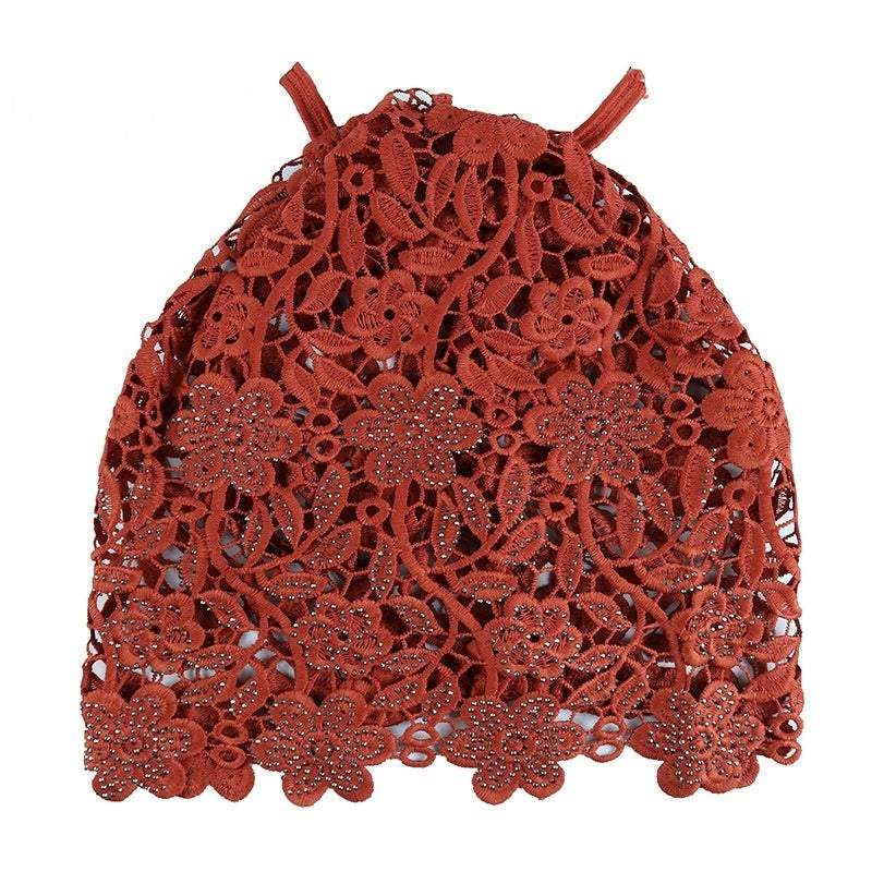 Sarah Express Ethnic Floral Lace Head Wrap Turban Breathable Pullover Hat
