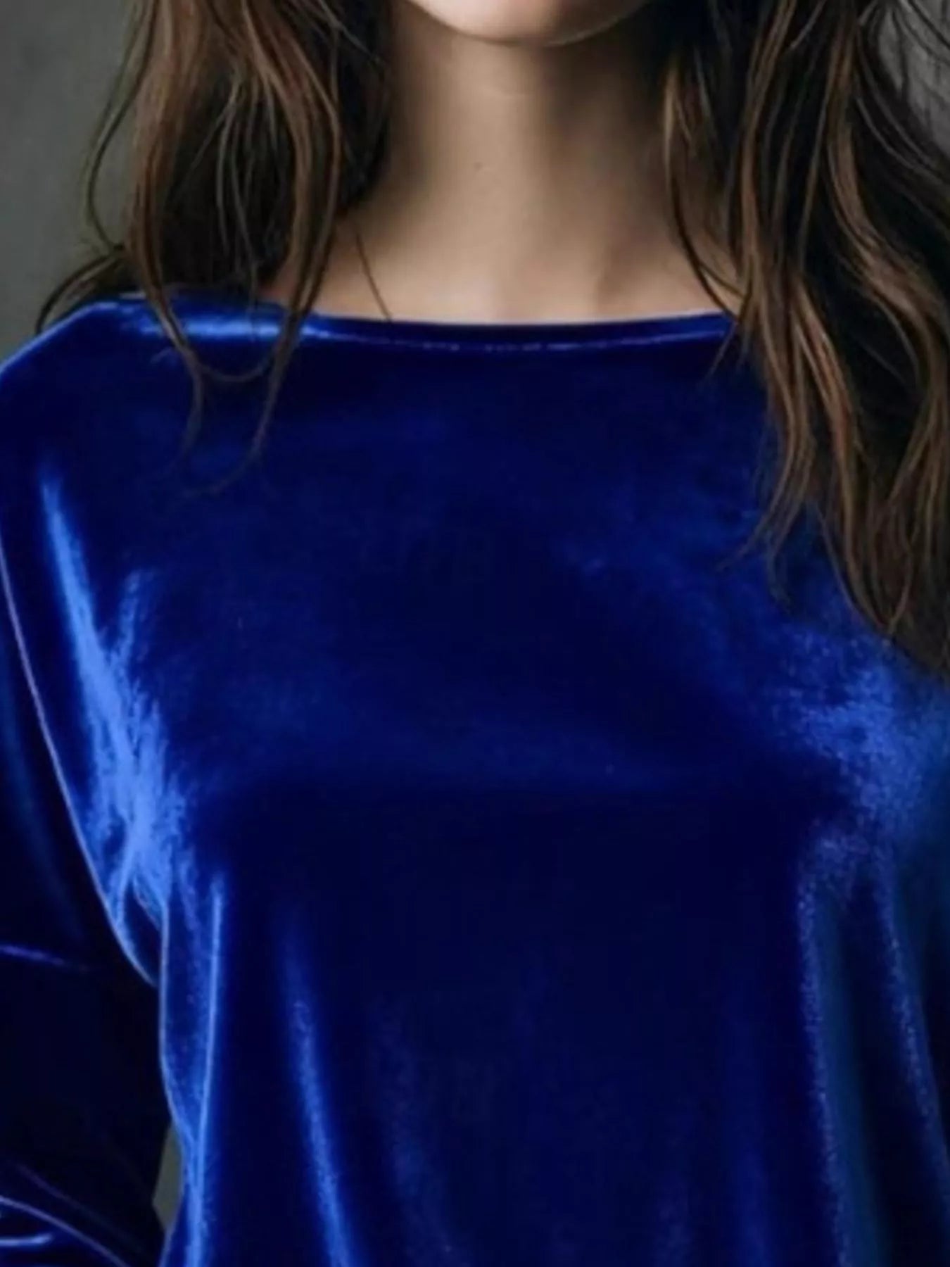 Sarah Express Women's Velvet Long Sleeve T-Shirt - Luxe Soft Touch Top for Plus Size