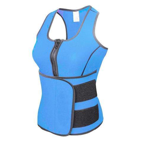 Sarah Express Women's Neoprene Body Sculpting Waist Trainer Vest Zipper Front Sports Waistcoat