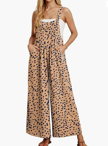 Sarah Express Women's Casual Loose Jumpsuit Pockets Polyester One Piece