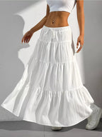 Sarah Express Women's Flowy Tiered Maxi Skirt