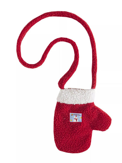 Sarah Express Women's Christmas Mitten-Shaped Plush Crossbody Bag