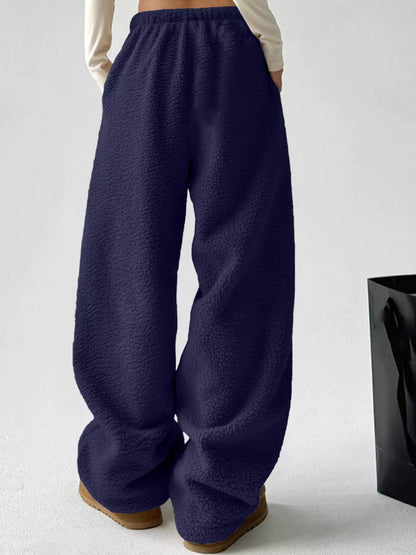 Sarah Express Women's Wide Leg Pants with Pockets - Plus Size High Waist Palazzo Trousers