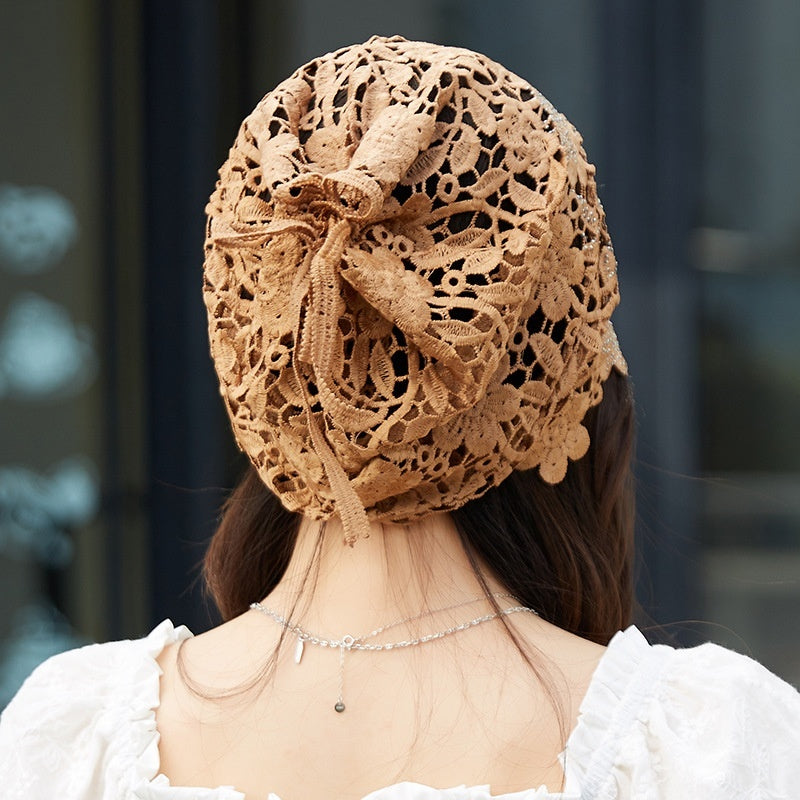 Sarah Express Ethnic Floral Lace Head Wrap Turban Breathable Pullover Hat