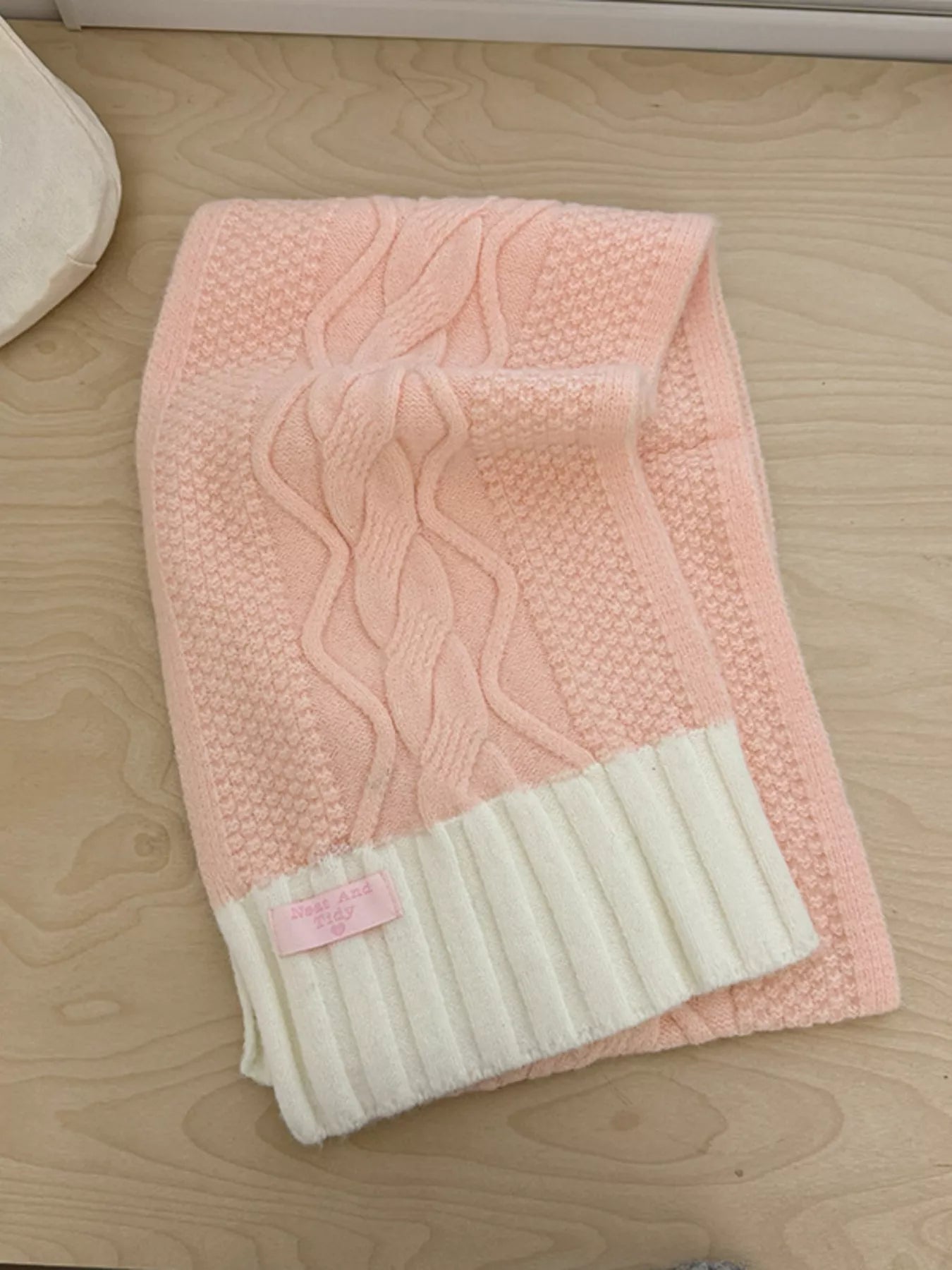 Sarah Express Women's Two-Tone Knitted Warm Scarf - Premium Winter Accessory