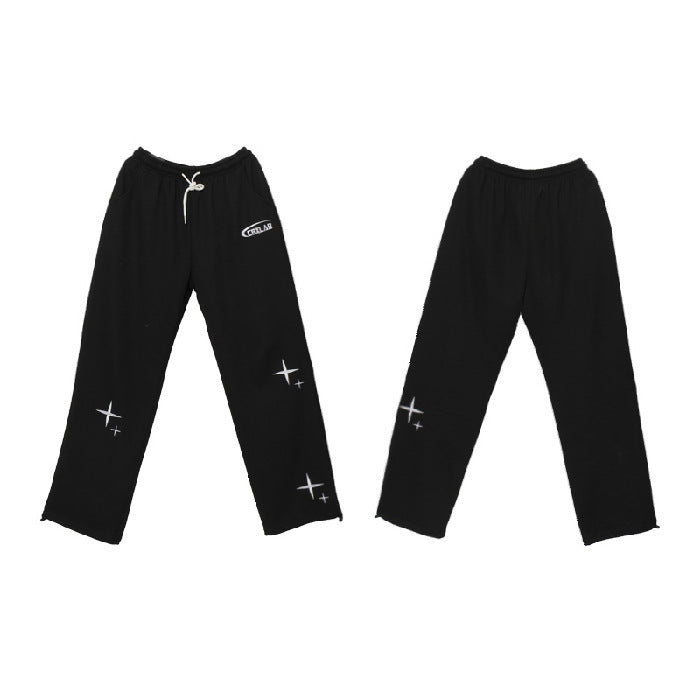 Sarah Express Women's Ankle Tie Jogger Sweatpants Elastic Waist Pockets