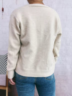 Sarah Express Women's Flower Button Up Long Sleeve Cardigan