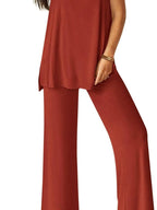 Sarah Express Women's Round Neck Tank and Pants Set