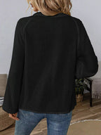 Sarah Express Women's Paisley Notched Balloon Sleeve Blouse