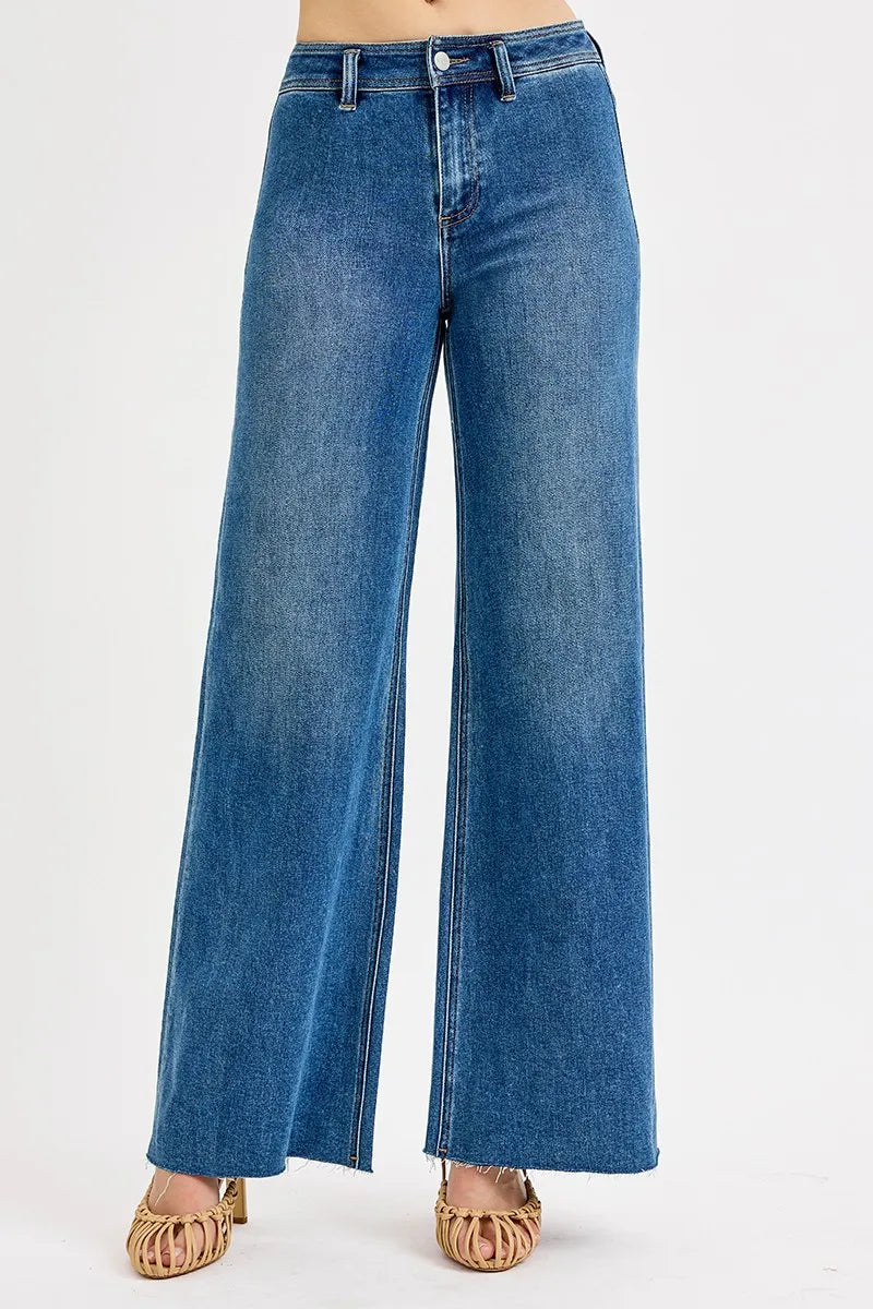 Sarah Express Women’s High-Waisted Wide Leg Jeans Casual
