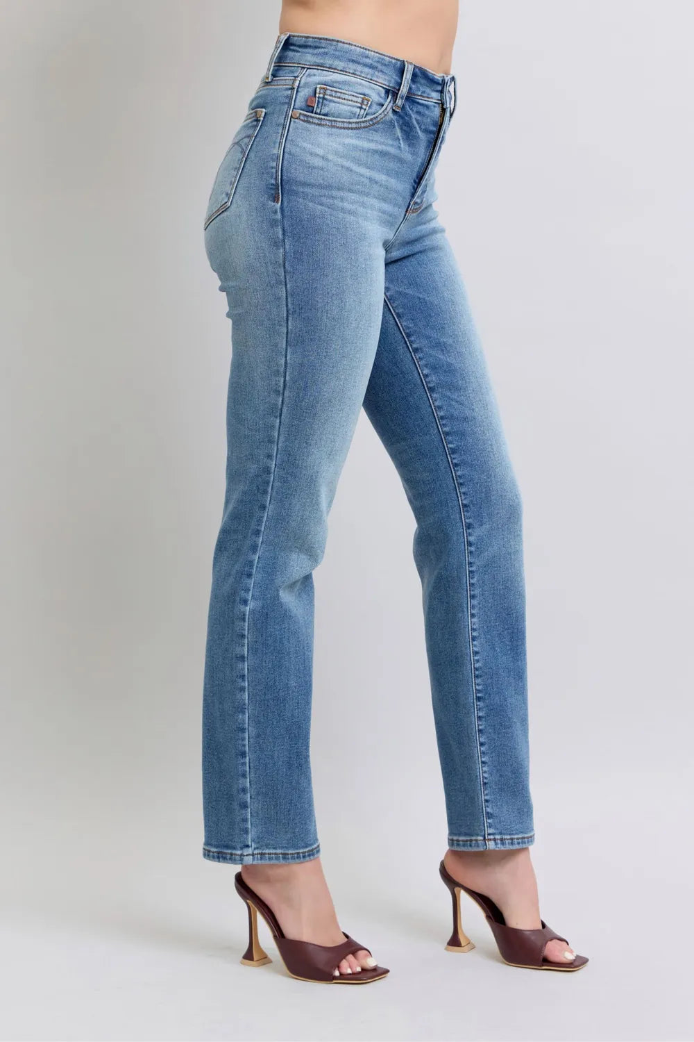 Sarah Express Women’s Plus Size High Rise Thermal Lined Straight Jeans
