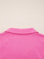 Sarah Express Women's Solid Color Collared Pullover and Central Seam Pants Set