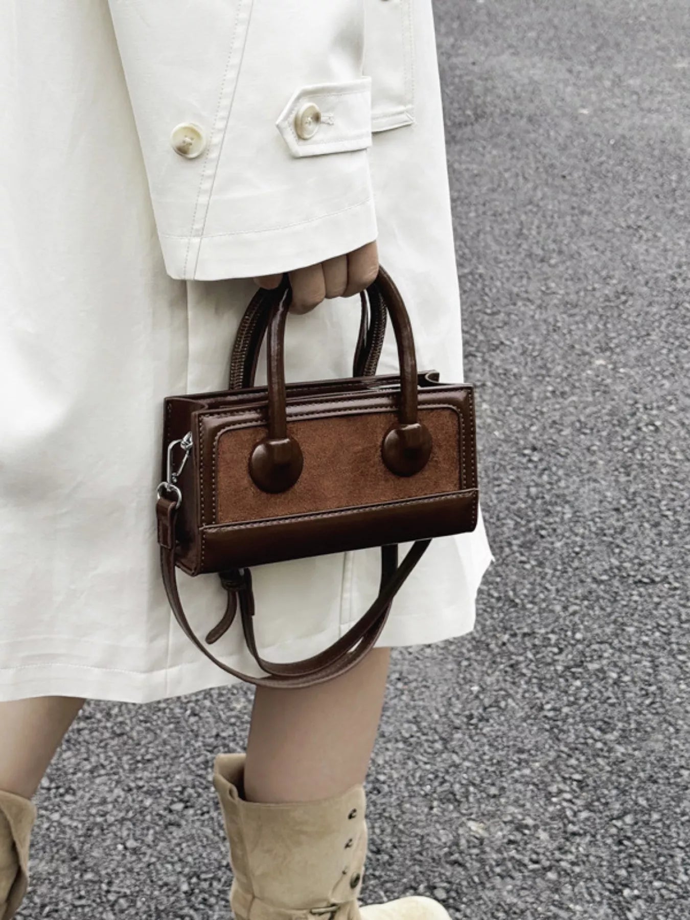 Sarah Express Women's Top Handle Crossbody Bag Coffee Brown One Size